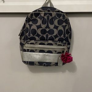 Coach backpack in denim material